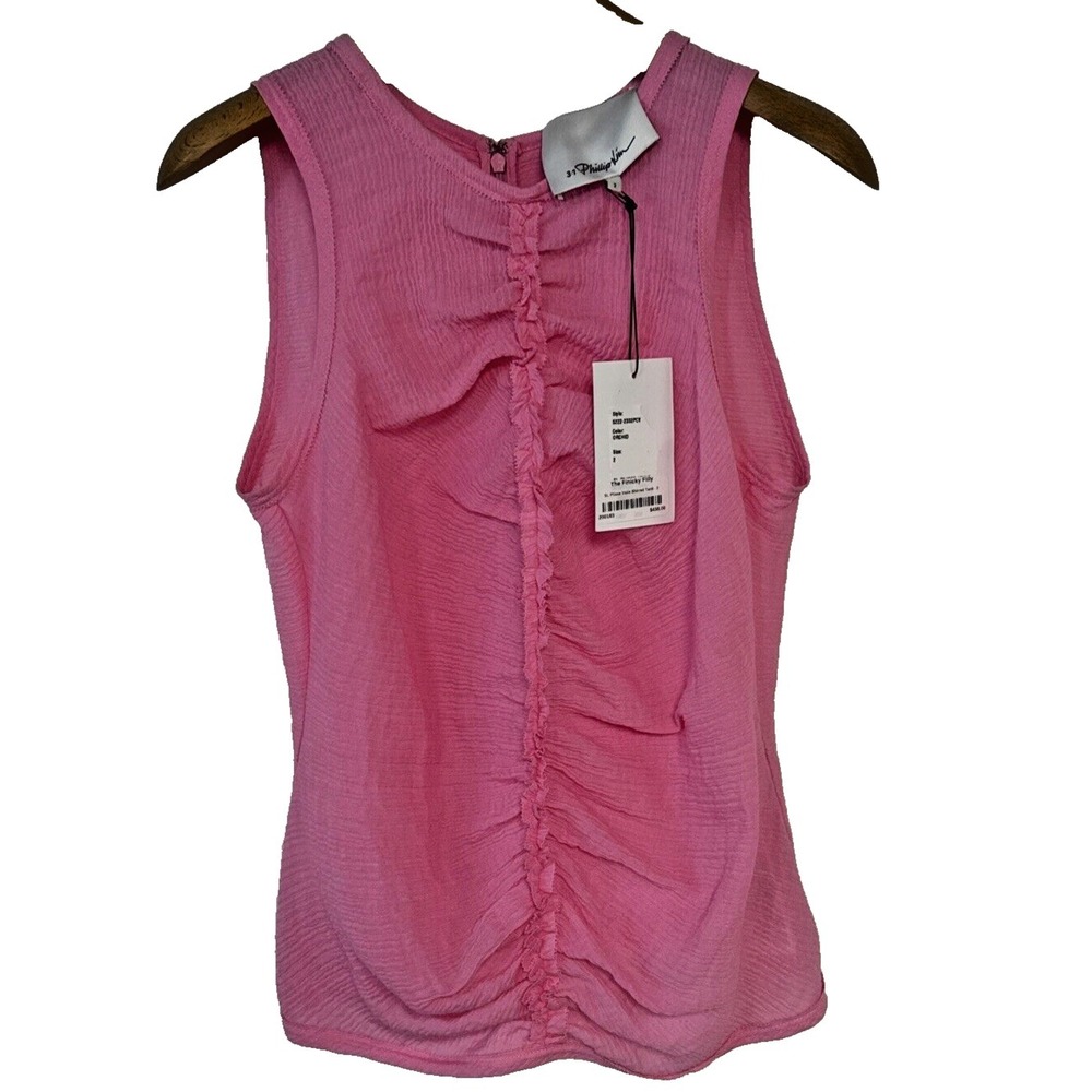 Phillip Lim 3.1 Tank Top - Women's Size 2 - Pink - Cotton Nylon Ruffled